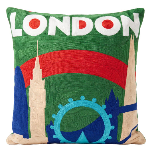 London Needlepoint Pillow