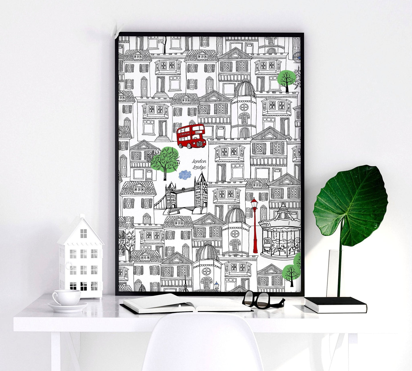 Wall art London | Set of 2 framed travel posters