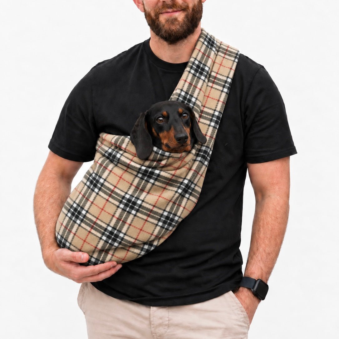 Patterned Polar Fleece Dog Sling - Standard, Petite and Long Strap Sizes