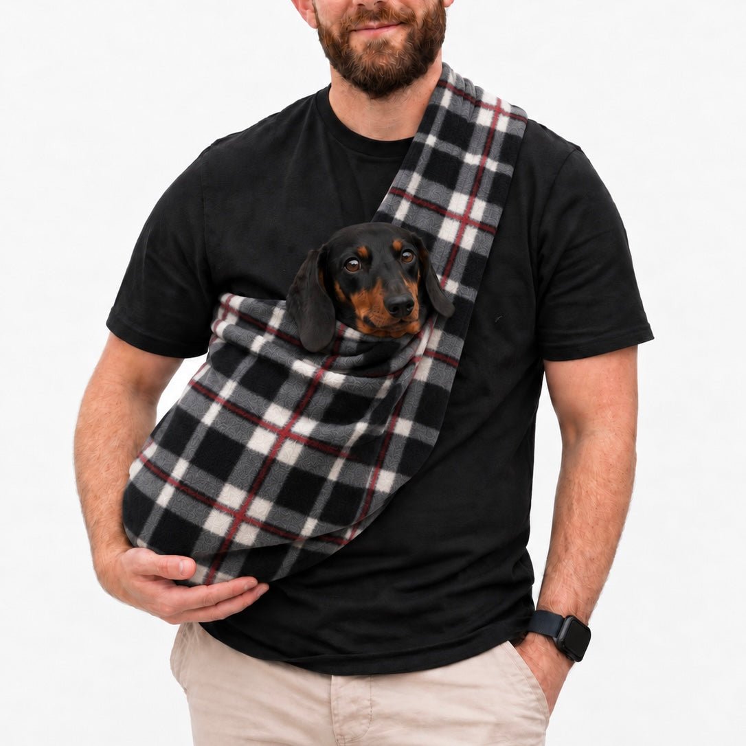 Patterned Polar Fleece Dog Sling - Standard, Petite and Long Strap Sizes