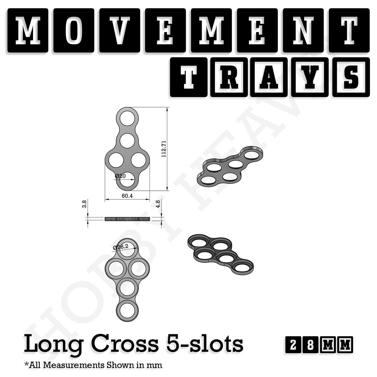 28mm Movement Trays for Tabletop Games | Wargaming | Full Range