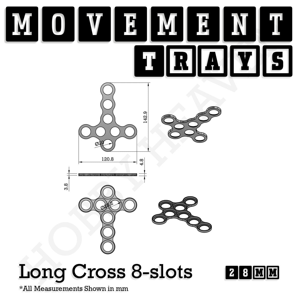 28mm Movement Trays for Tabletop Games | Wargaming | Full Range