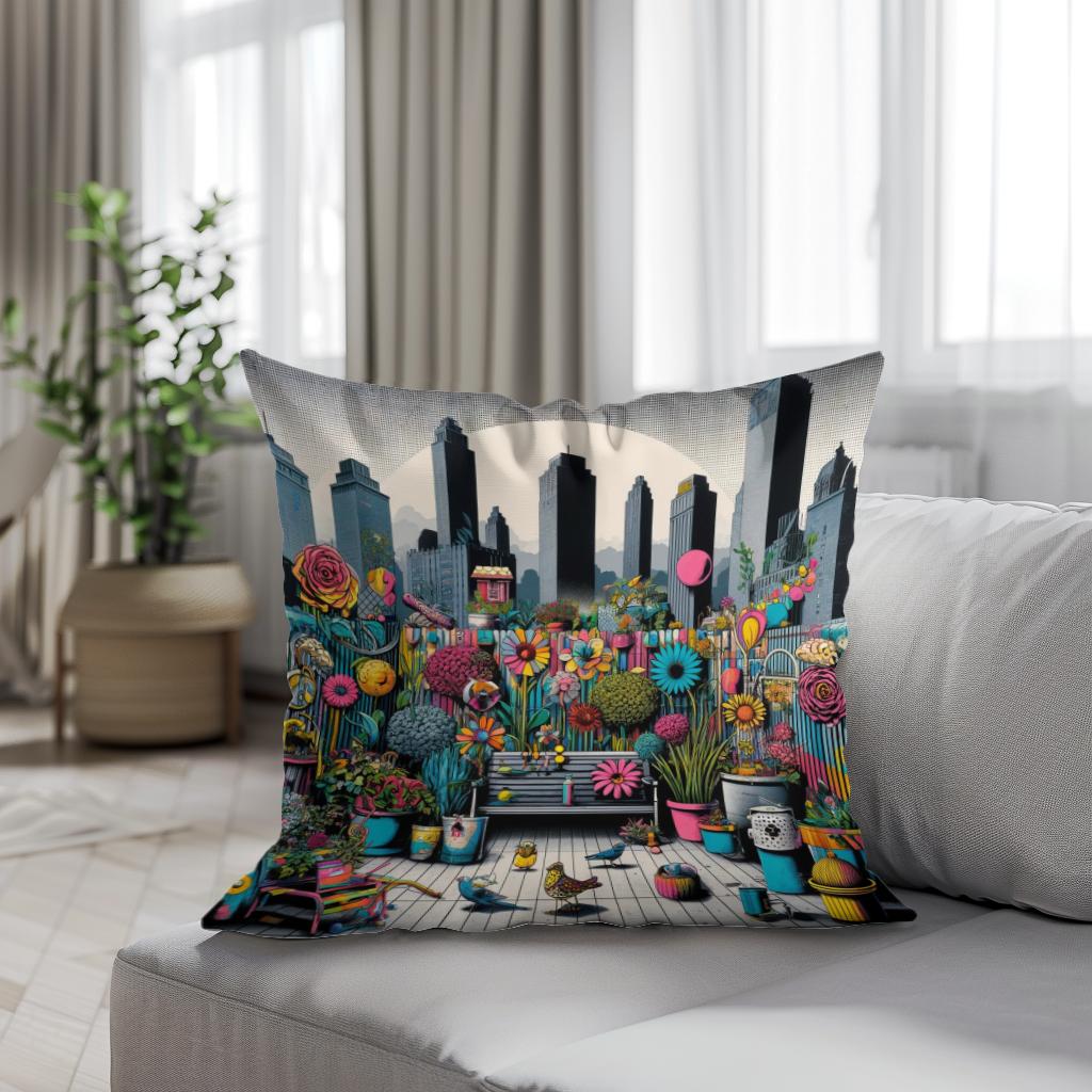 Urban Pop Garden Extravaganza Cotton Cushion
