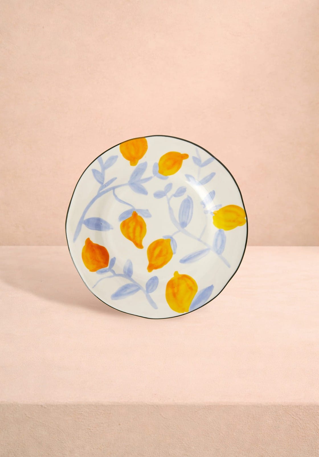 Buds in May — Hand-Painted Lunch Plates Inspired by Matisse Set of 4