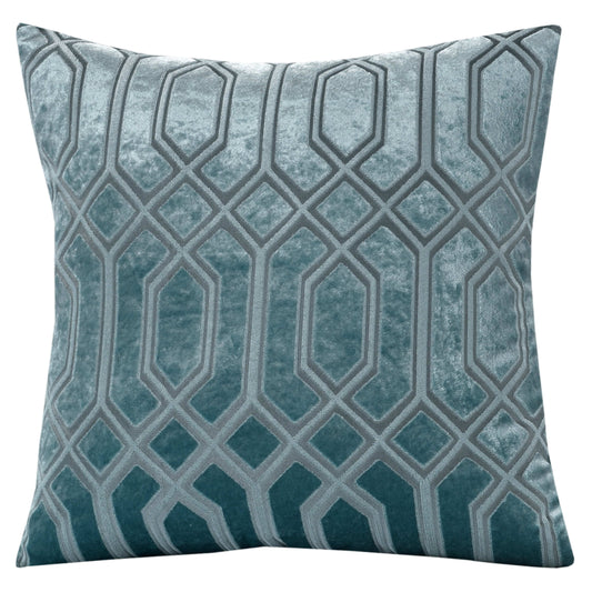 Luxe Geo Velvet Cushion Covers 2 Pack Teal Geometric Decorative Cushions for Sofa Bed & Living Room by OLIVIA ROCCO