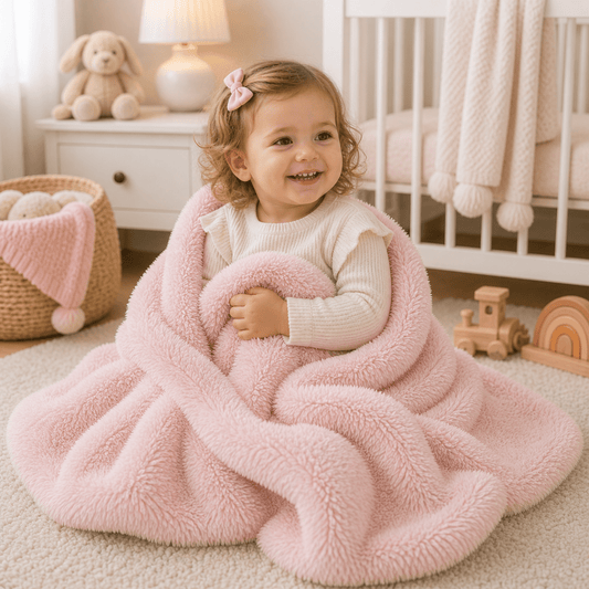 Luxury Faux Fur Baby / Toddler Blanket - Pink