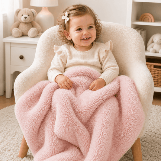 Luxury Faux Fur Baby / Toddler Blanket - Pink