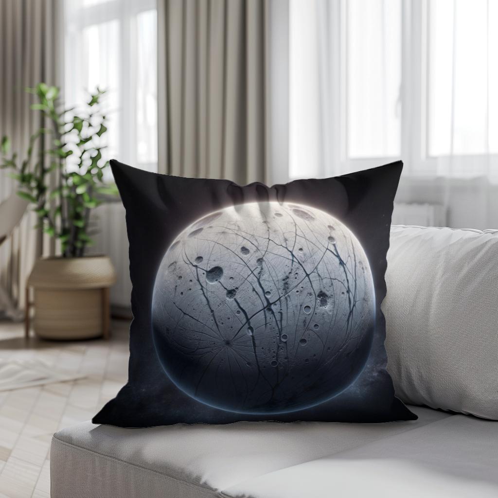 Europa's Subsurface Mystery Cotton Cushion
