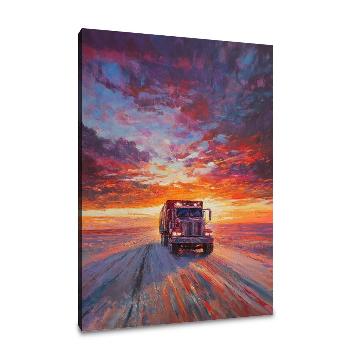 Desert Lorry Sunset Canvas