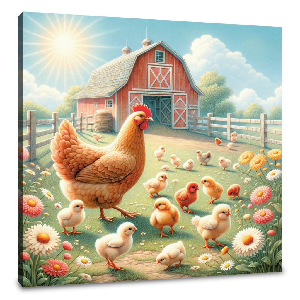 Farmyard Chicks Canvas