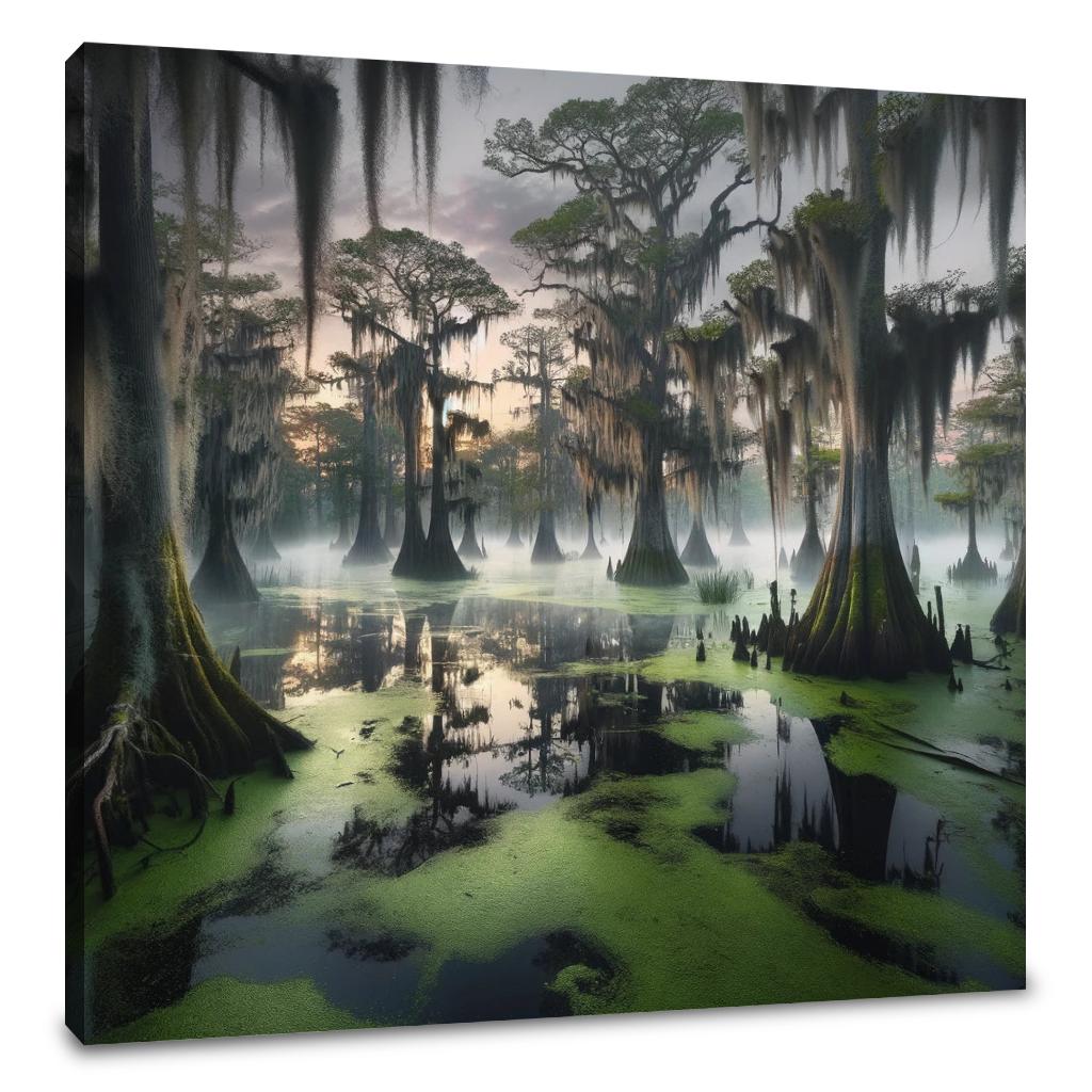 Enchanting Dawn Swamp Canvas