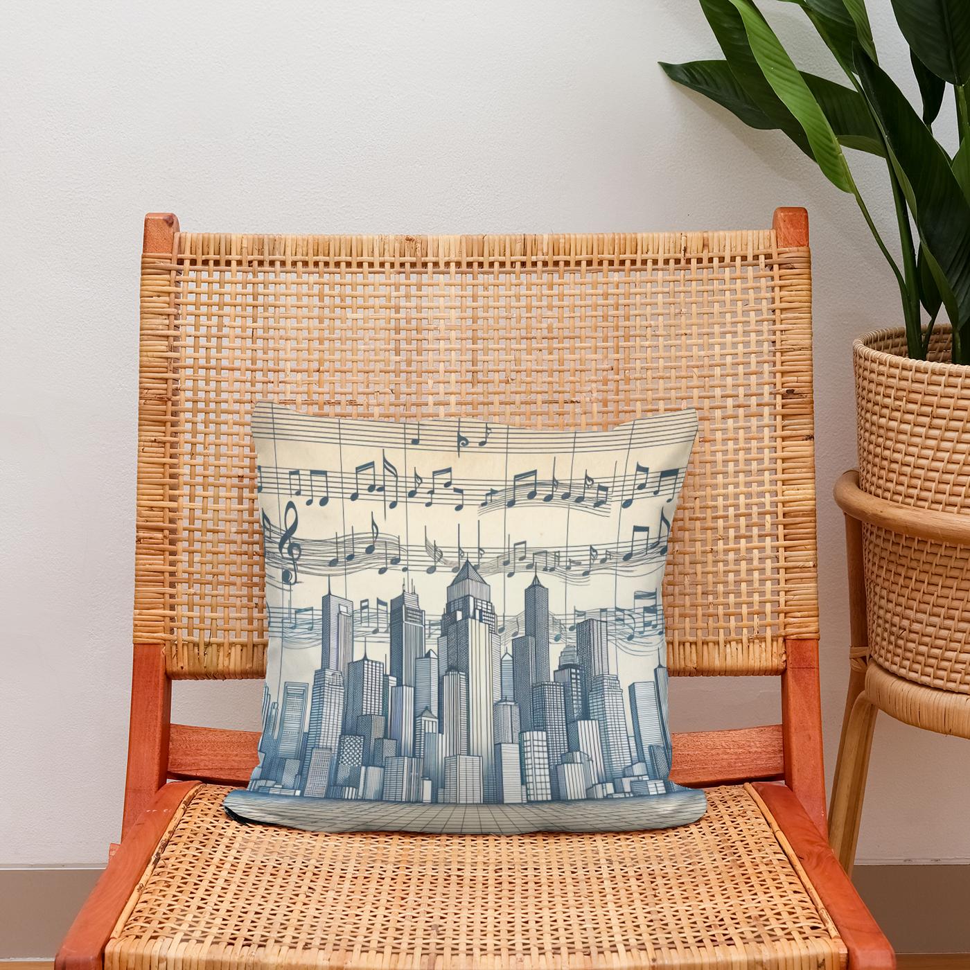Melodic Skyline Cotton Cushion