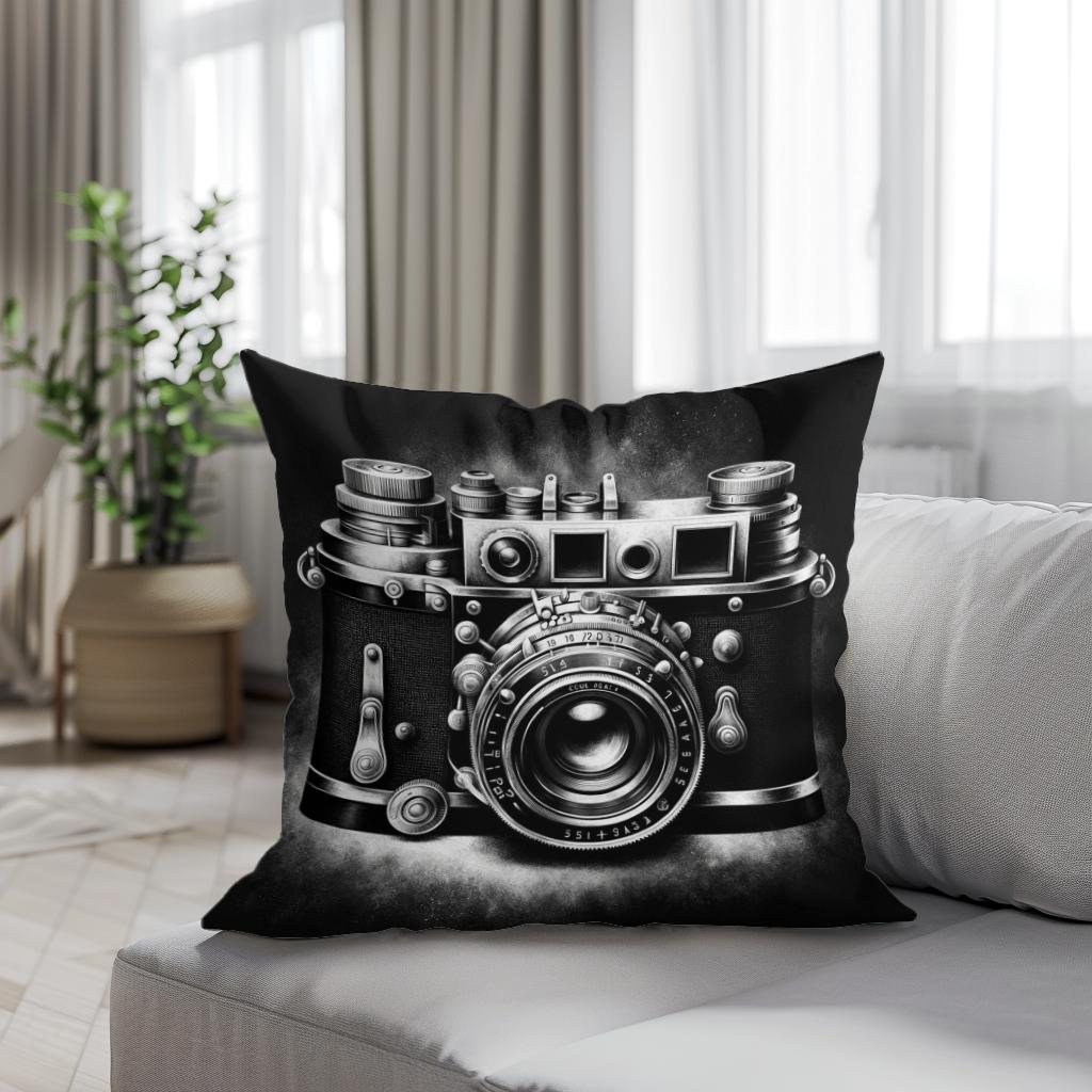 Golden Era: Vintage Camera Cotton Cushion