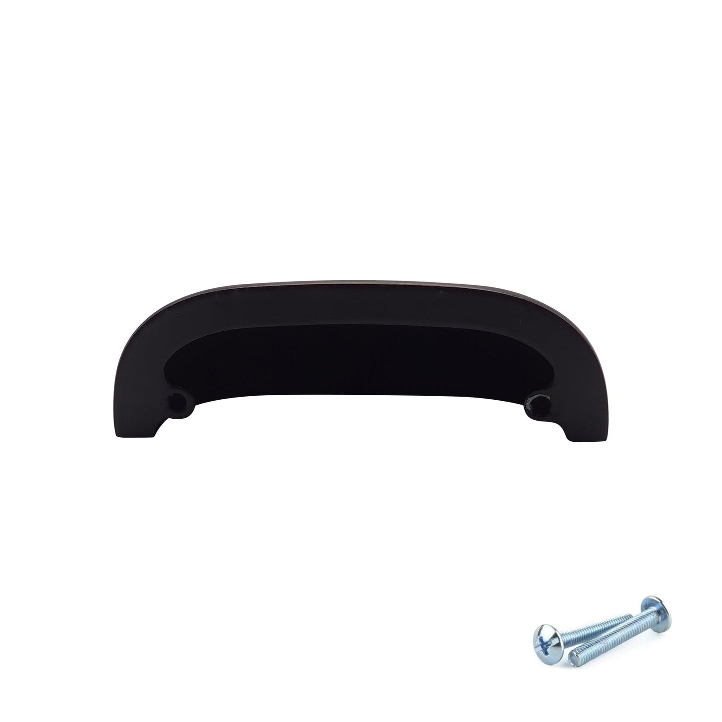 M4TEC 64mm Matte Black Cup Handle - Modern Zinc Drawer & Kitchen Cabinet Pull (VG5 Series)