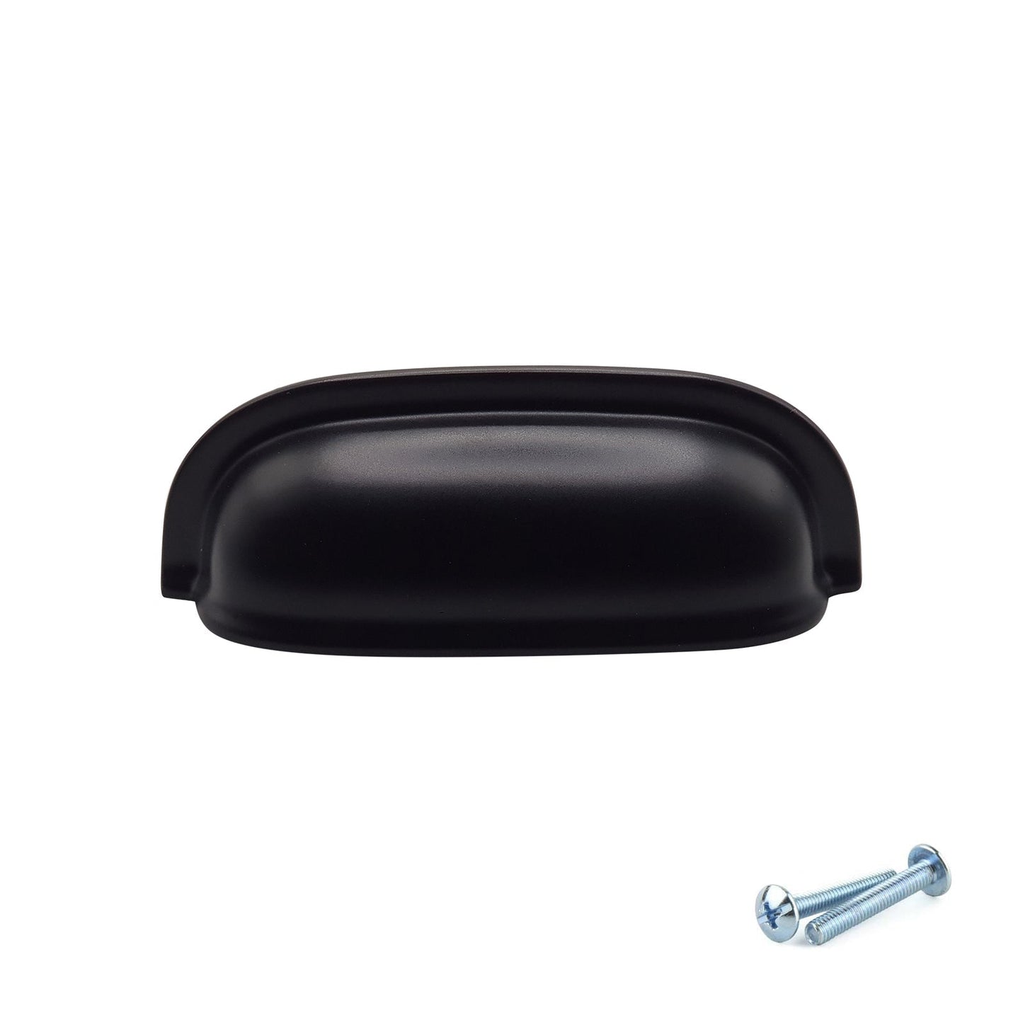 M4TEC 64mm Matte Black Cup Handle - Modern Zinc Drawer & Kitchen Cabinet Pull (VG5 Series)