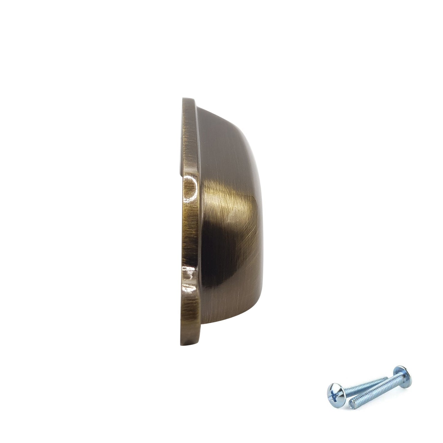 M4TEC 96mm Antique Brass Cup Handle - Kitchen Cabinet & Drawer Pull (VG4 Series)