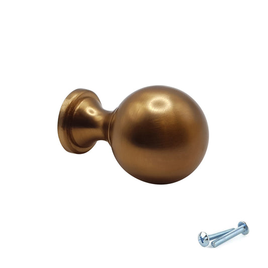 M4TEC Aged Brass Round Knob Handle – VG9 Series (25mm Cabinet, Drawer & Cupboard Knob)