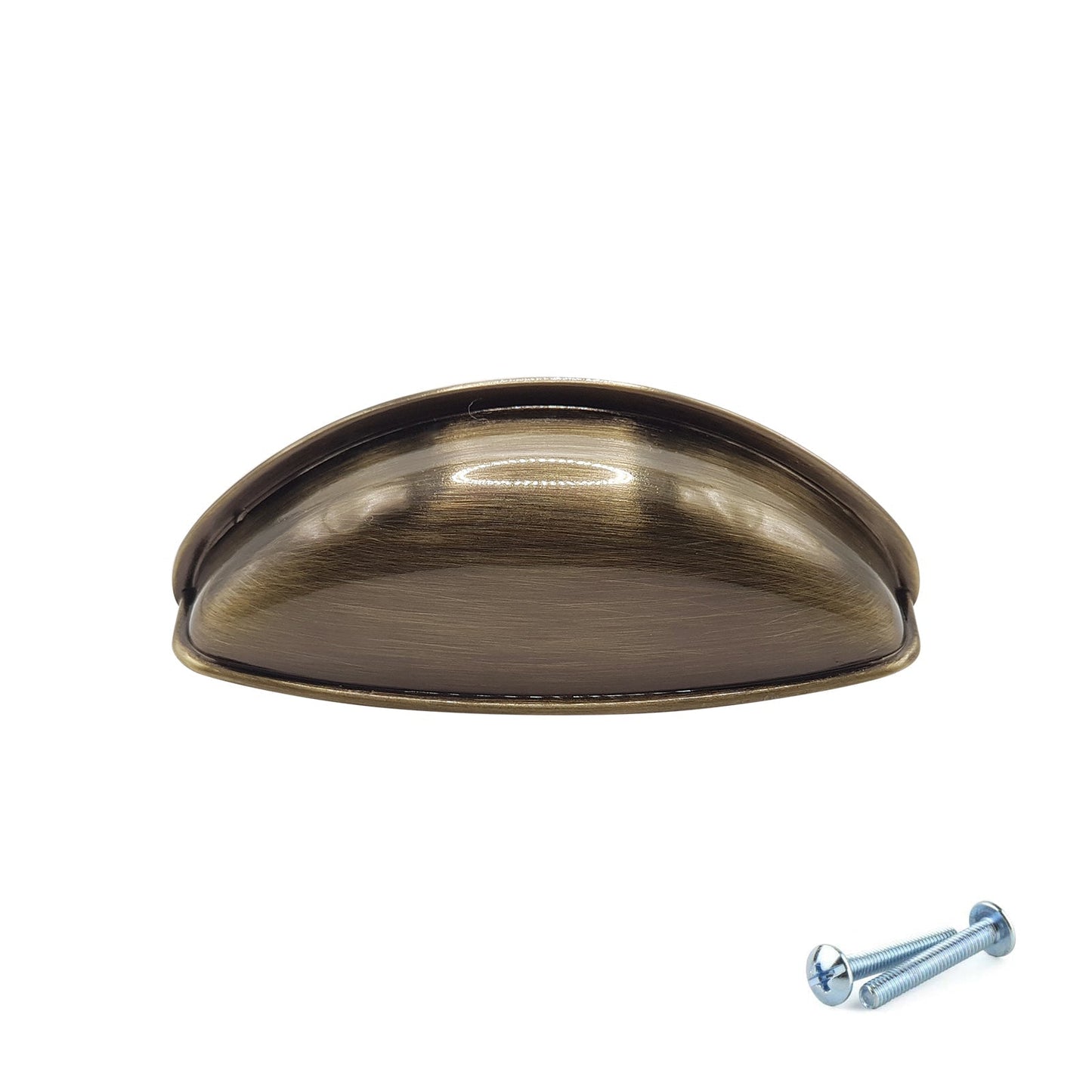 M4TEC Antique Brass Cup Handle – 79mm Brushed Brass Drawer & Cabinet Pull (VG3 Series)