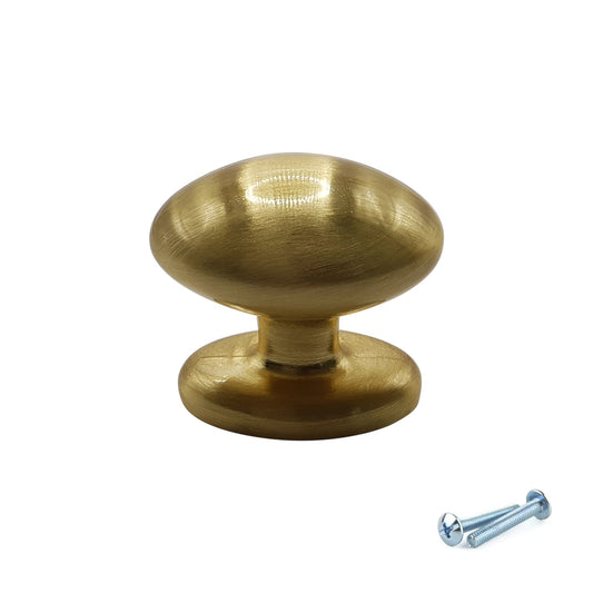 M4TEC Brushed Brass Cabinet Knob – 34mm Drawer & Cupboard Door Handle  (VF9 Series)