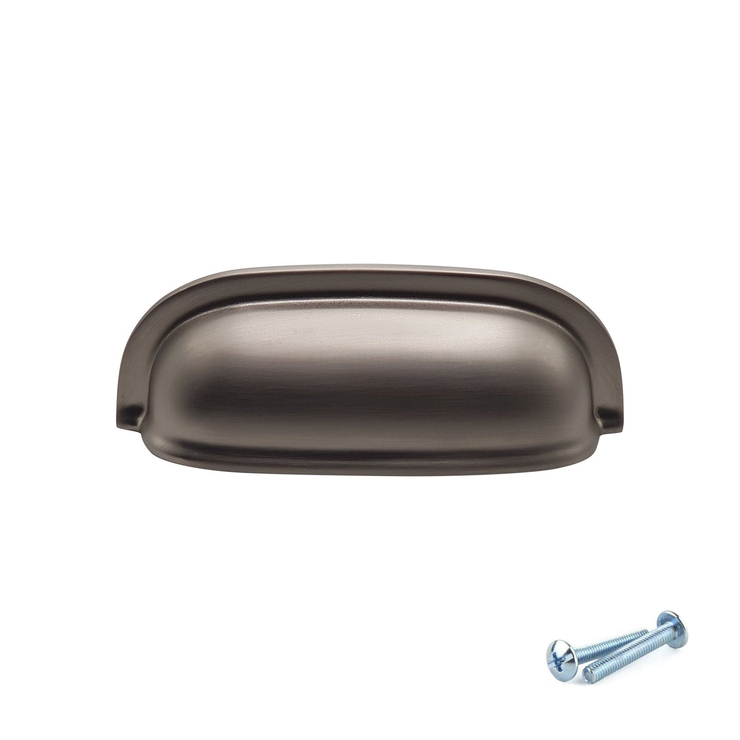 M4TEC 77mm Brushed Nickel Cup Handle - Modern Zinc Kitchen Cabinet & Drawer Pull (VG6 Series)