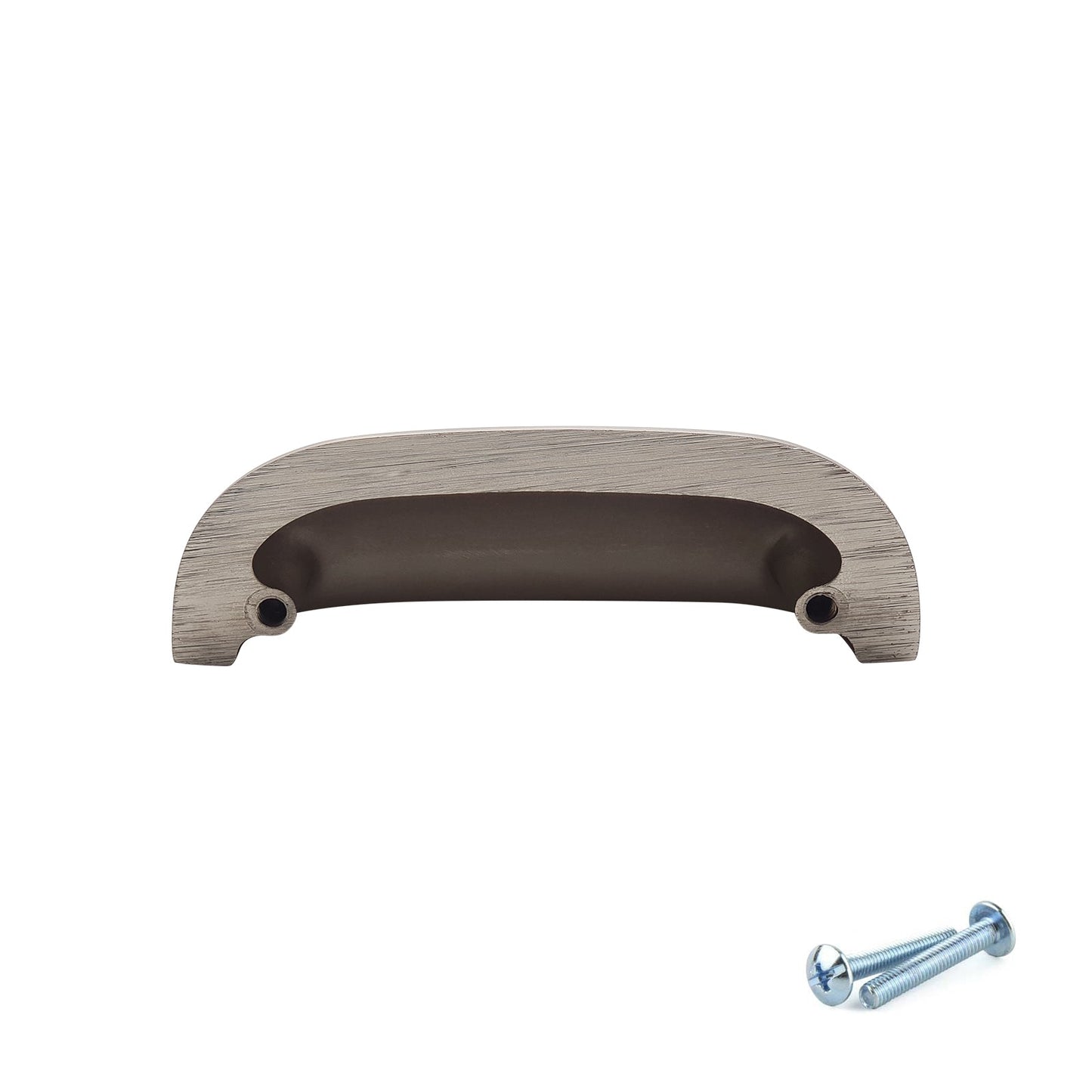 M4TEC 77mm Brushed Nickel Cup Handle - Modern Zinc Kitchen Cabinet & Drawer Pull (VG6 Series)