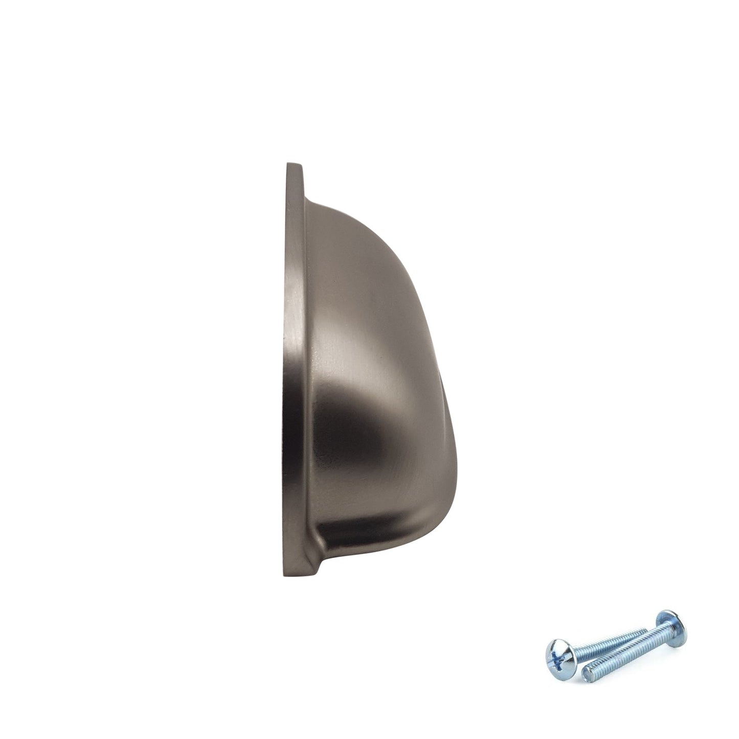 M4TEC 77mm Brushed Nickel Cup Handle - Modern Zinc Kitchen Cabinet & Drawer Pull (VG6 Series)