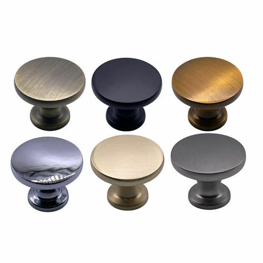 M4TEC Furniture Pull Knob Handle – Brass Brushed, Polished Chrome & Black Cabinet & Drawer Knob VD4B