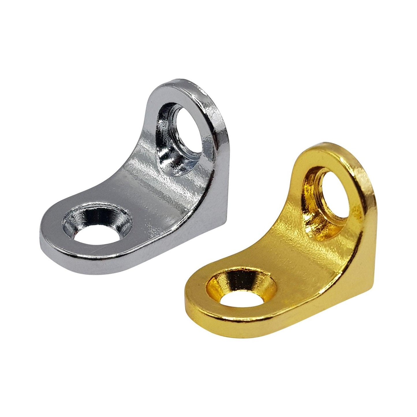 M4TEC Heavy Duty Steel Shelf Brackets - Chrome & Brass