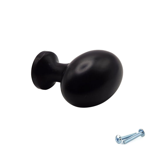 M4TEC Black Oval Knob Handle – VG8 Series (36mm Cabinet, Drawer & Cupboard Knob)