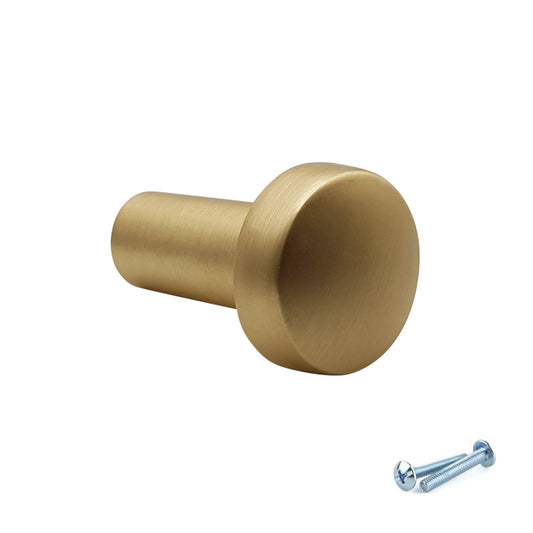 M4TEC Brushed Brass Cabinet Knob – 19mm Drawer & Cupboard Door Handle VF4 Series