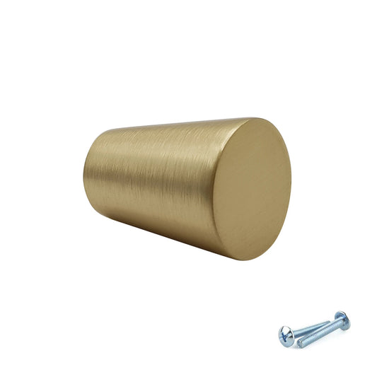 M4TEC Brushed Brass Cylinder Cabinet Knob – 20mm Drawer & Cupboard Door Handle VF5 Series