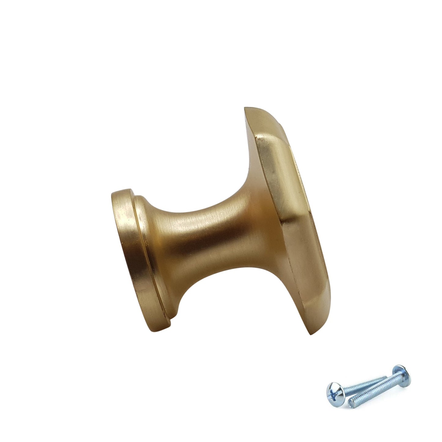 M4TEC Brushed Brass Octagonal Cabinet Knob – 30mm Drawer & Cupboard Door Handle VF7 Series