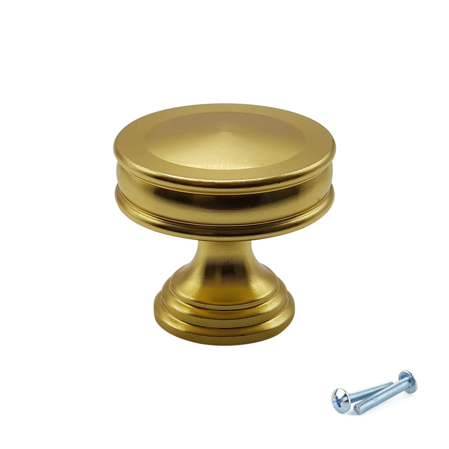 M4TEC Brushed Brass Knob Handles – VG7 Series – 30mm (Pack of 10)