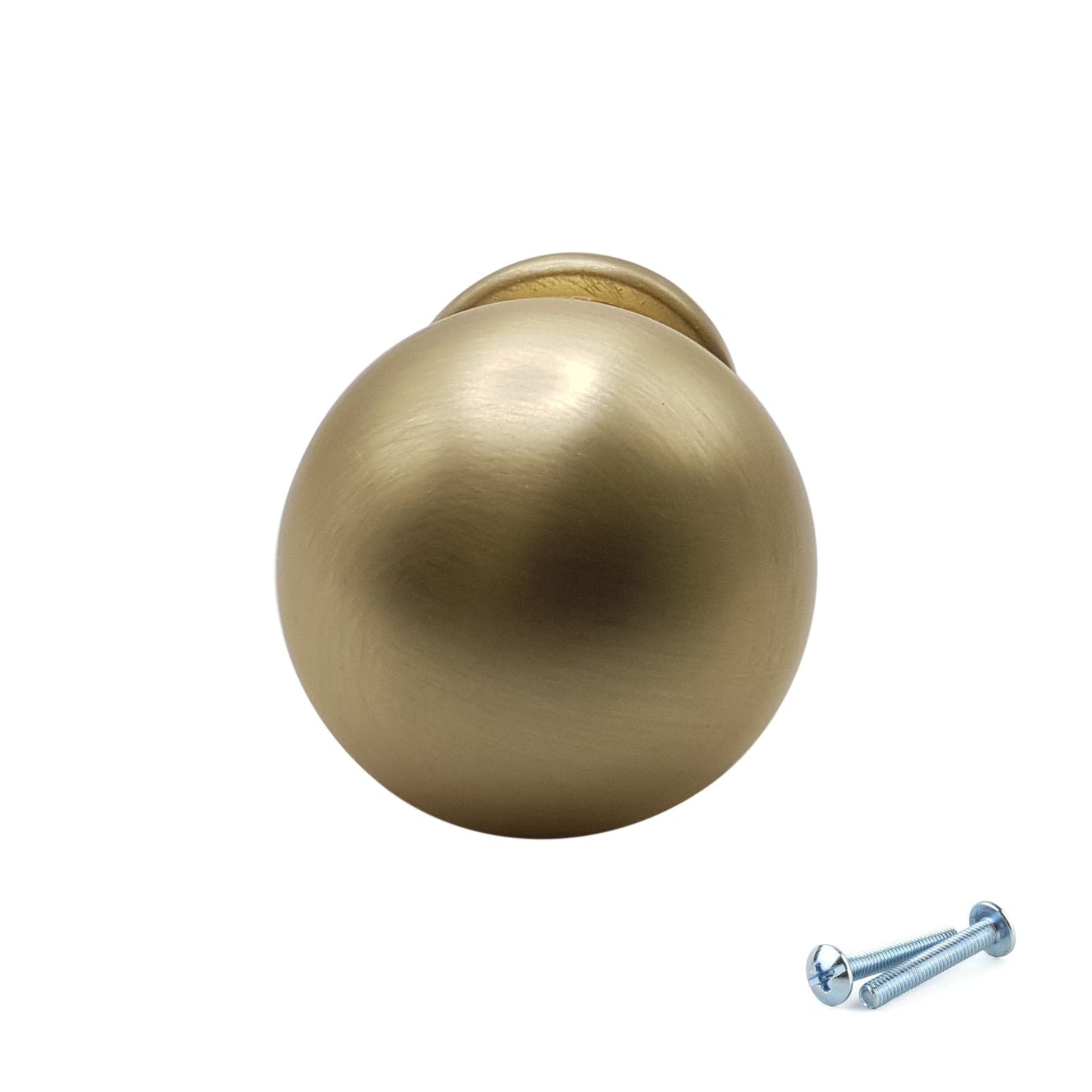 M4TEC Brushed Brass Round Knob Handle – VG9 Series (25mm Cabinet, Drawer & Cupboard Knob)