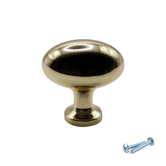 M4TEC Karat Gold Oval Knob Handle – VG8 Series (36mm Cabinet, Drawer & Cupboard Knob)
