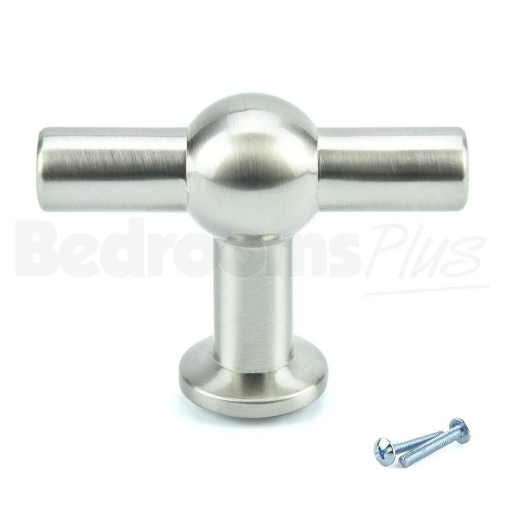 M4TEC Trossach P9 Brushed Nickel Cupboard Knob – Modern Zinc Alloy Cabinet Knob (22×60mm)