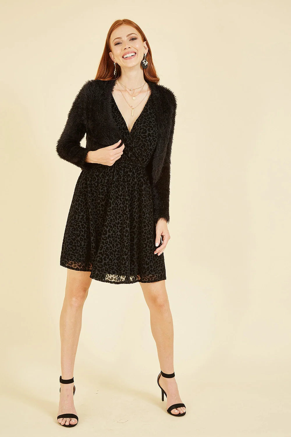 Yumi Black Eyelash Knit Bolero