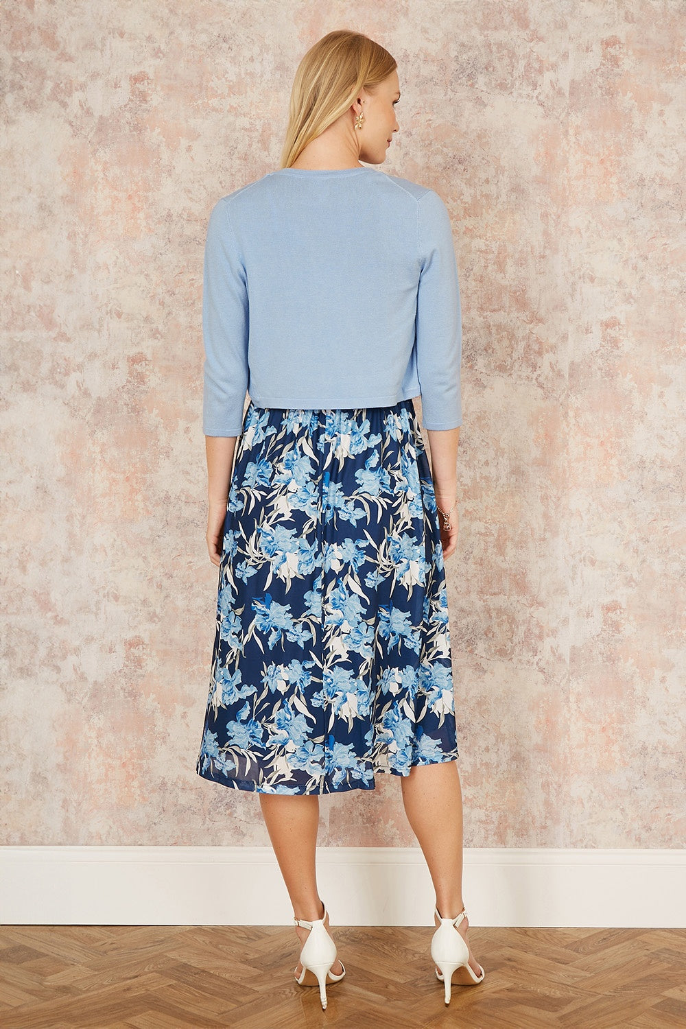 Yumi Blue Knitted Curve Bolero