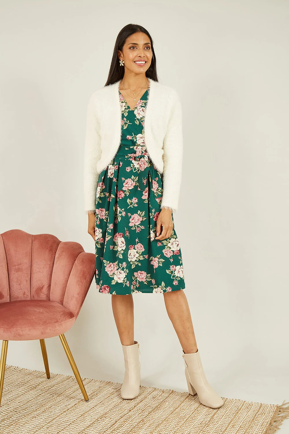 Yumi Ivory Eyelash Knit Bolero