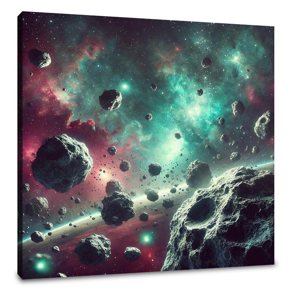Cosmic Asteroid Field Canvas
