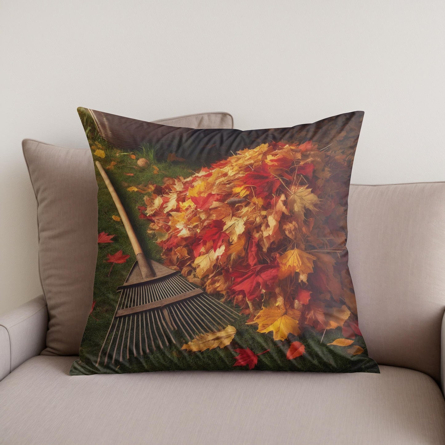 Autumn Yardwork Satisfaction Cotton Cushion