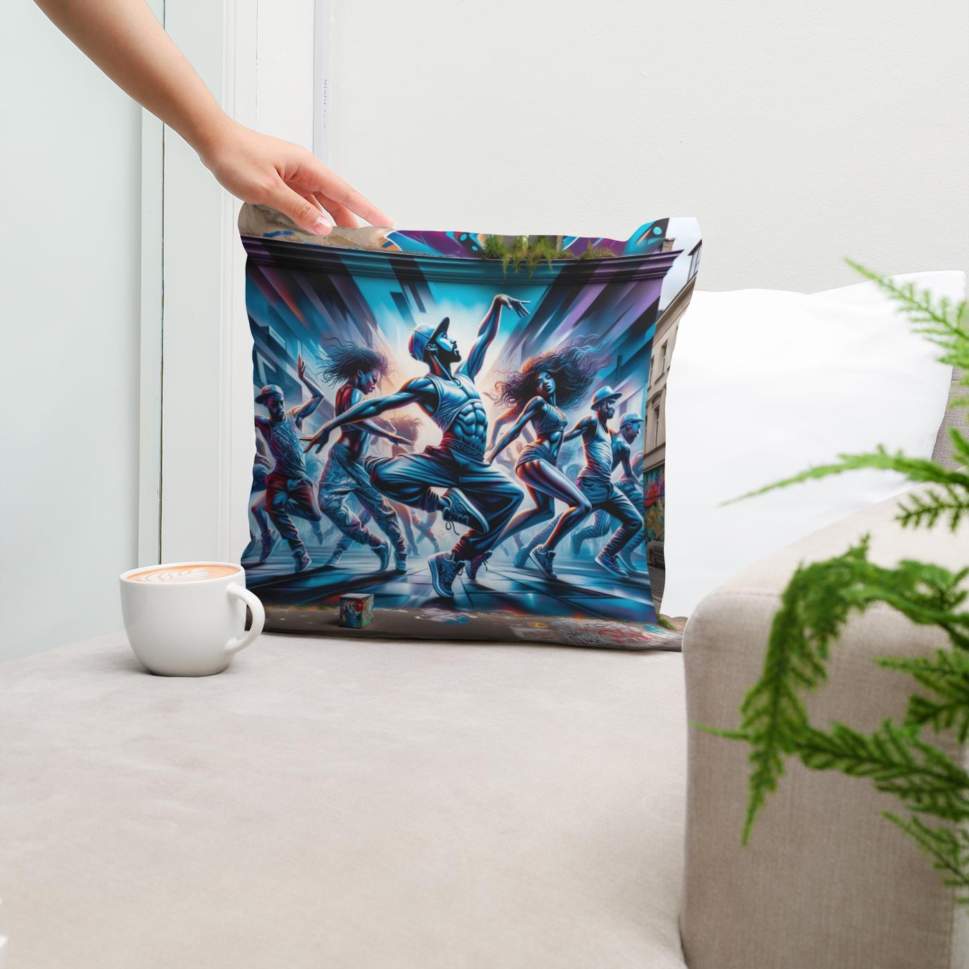 Dance of the Streets Cotton Cushion