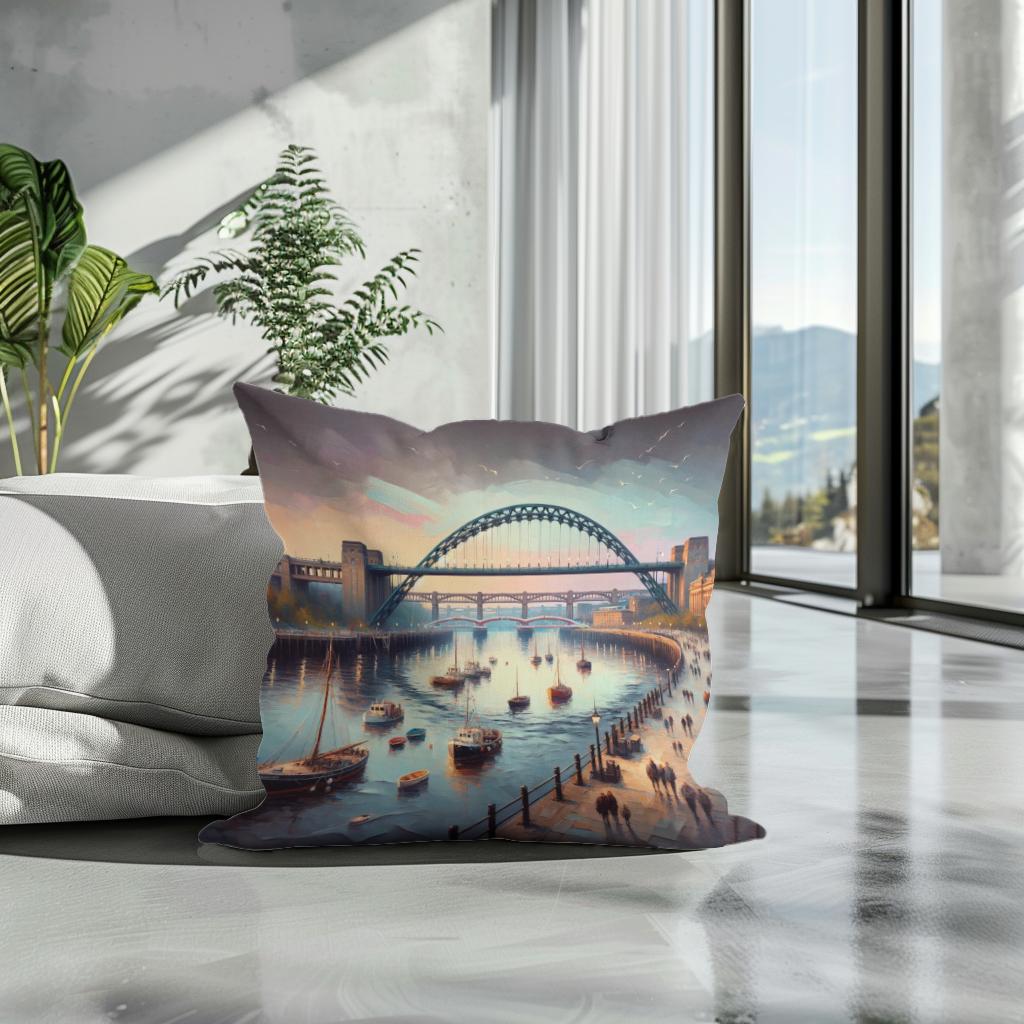 Newcastle Quayside Serenity Cotton Cushion