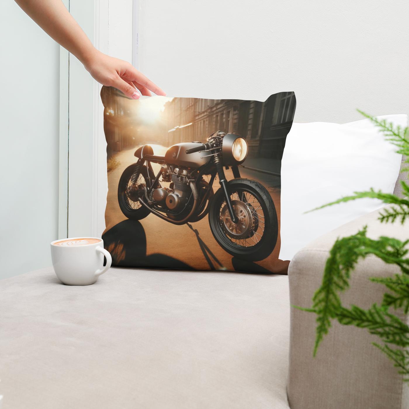 Sunset Café Racer Cotton Cushion