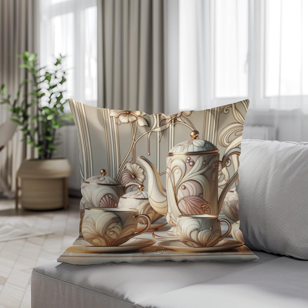 Art Nouveau Elegance Cotton Cushion