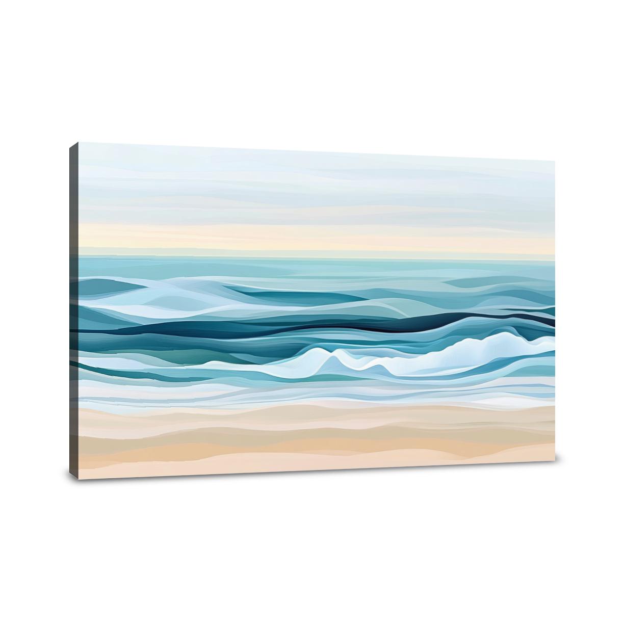 Tranquil Beach Waves Canvas
