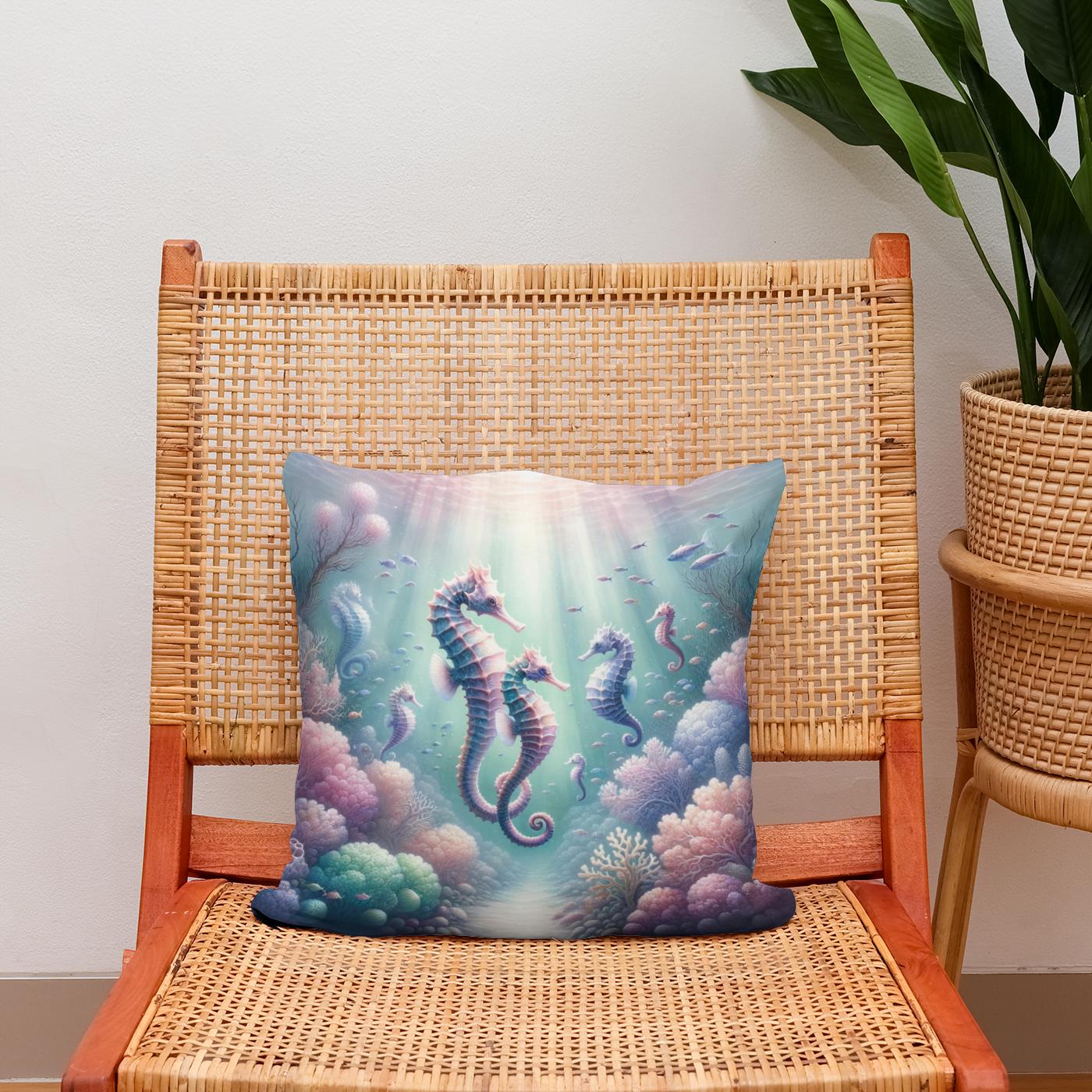 Seahorse Reef Cotton Cushion
