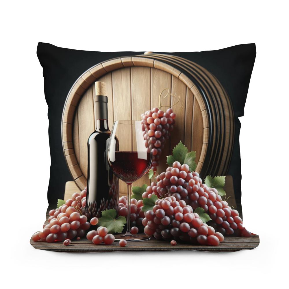 Red Wine Harvest Cotton Cushion