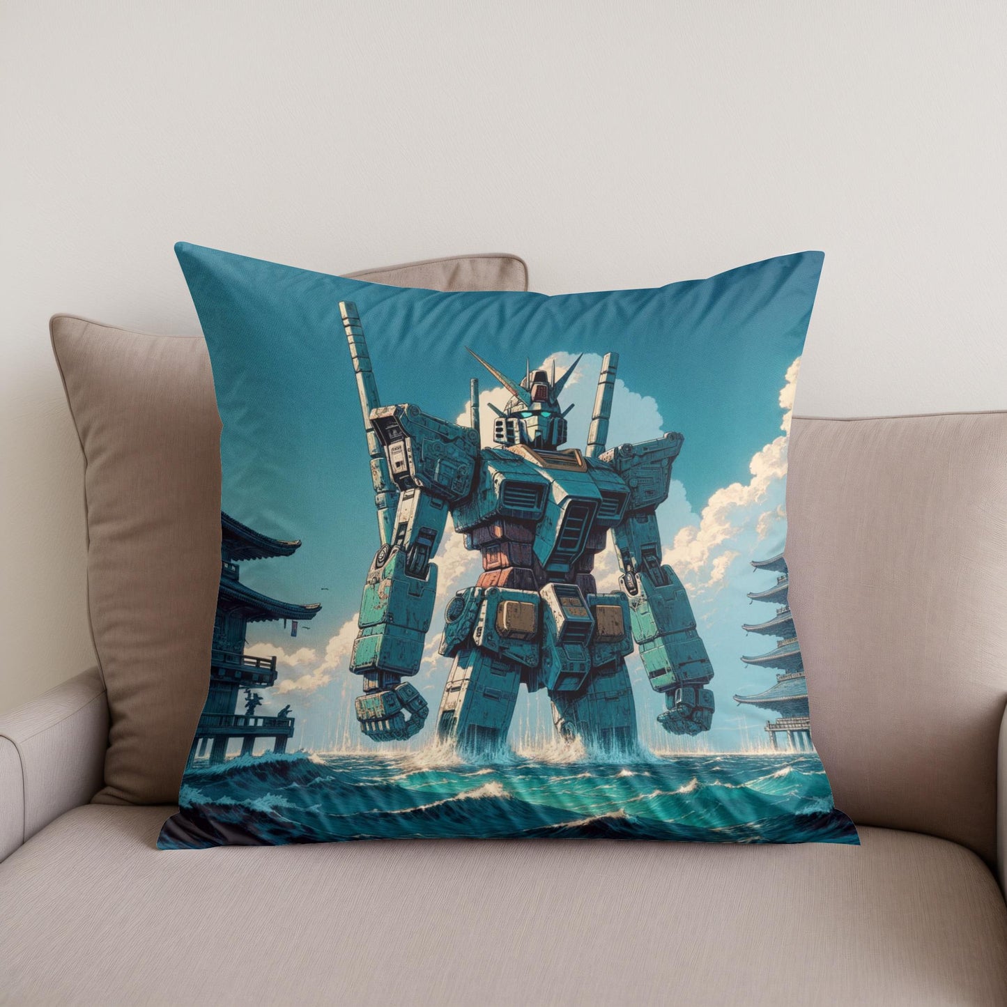 Ocean Mecha Guardian Cotton Cushion