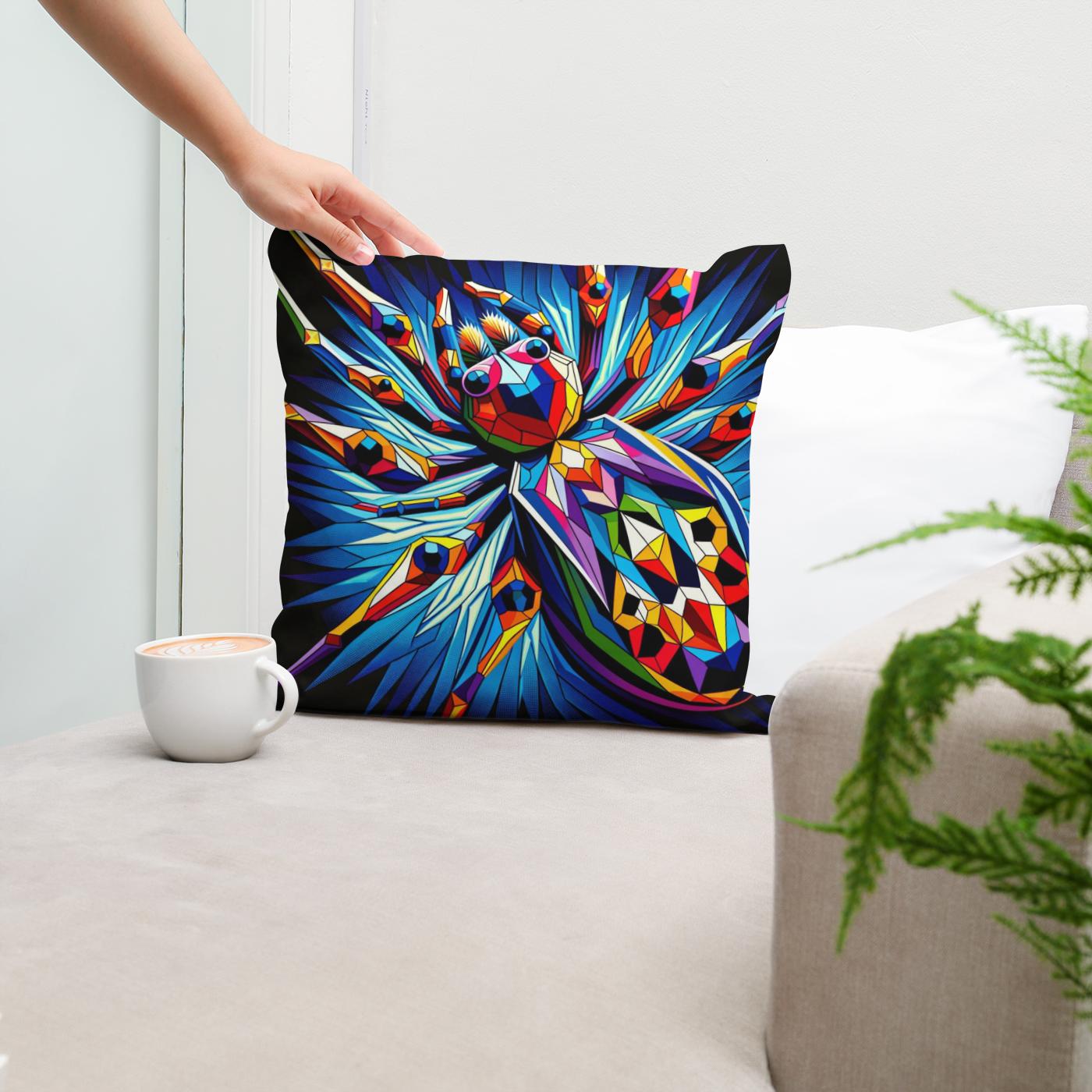 Cubist Courtship Cotton Cushion